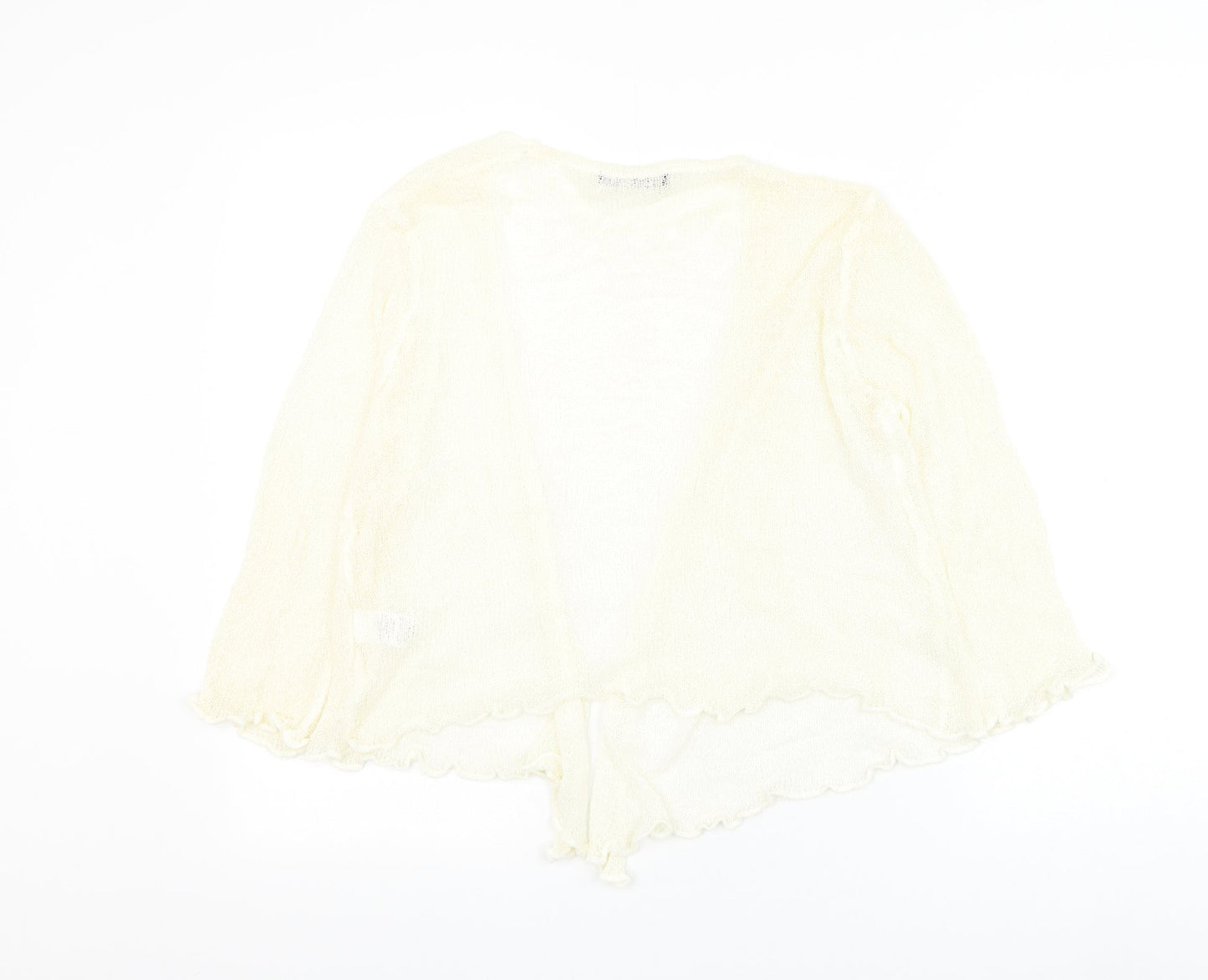 Bonmarché Womens Ivory V-Neck Acrylic Cardigan Jumper Size S