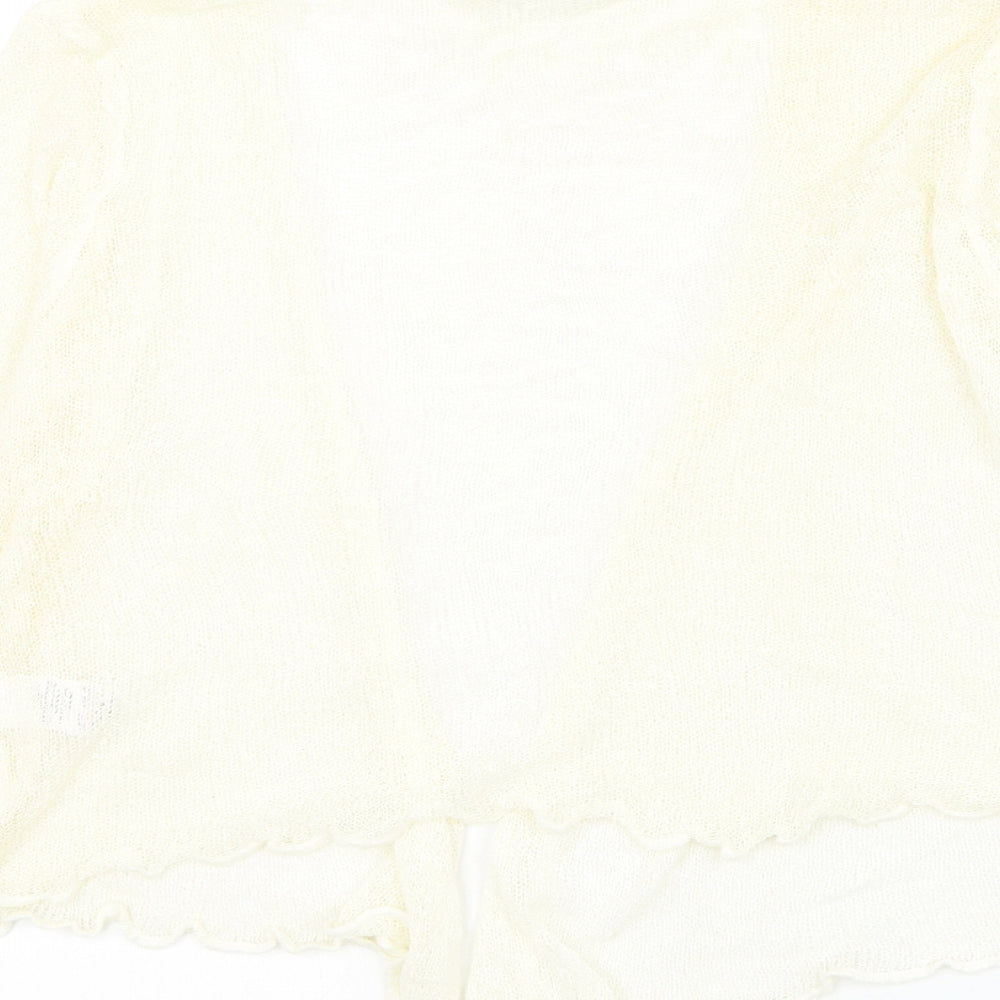 Bonmarché Womens Ivory V-Neck Acrylic Cardigan Jumper Size S