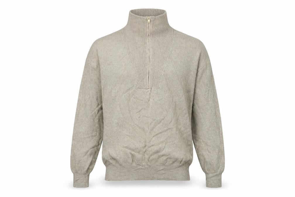 Papillonne Mens Beige High Neck Viscose Pullover Jumper Size L