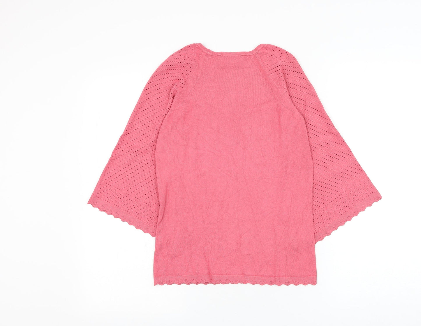 NEXT Womens Pink Square Neck Viscose Pullover Jumper Size 10