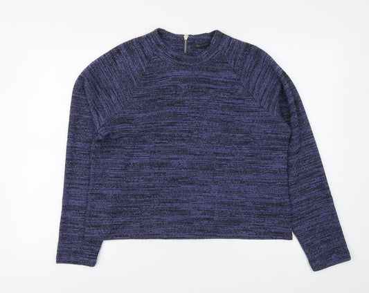 Marks and Spencer Womens Blue Round Neck Polyester Pullover Jumper Size 16