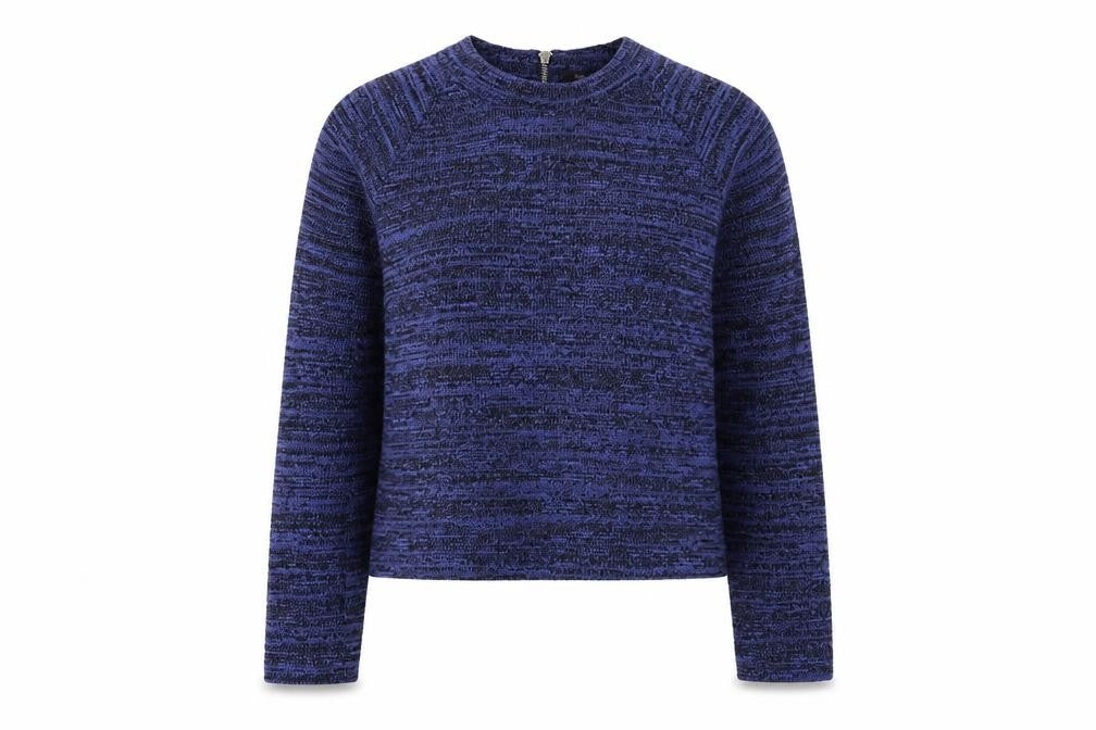 Marks & Spencer Womens Blue Round Neck Polyester Pullover Jumper Size 16