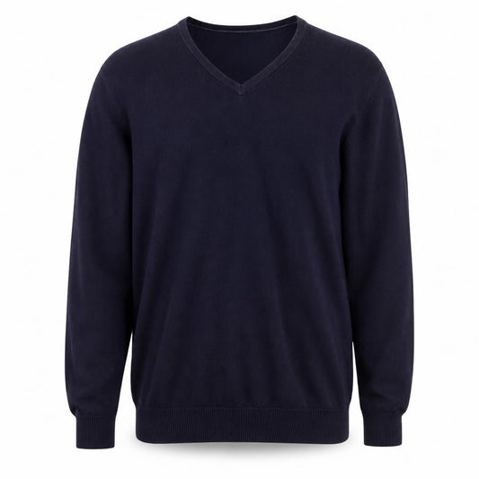 Burton Mens Blue V-Neck Cotton Pullover Jumper Size XL