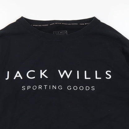Jack Wills Womens Black Polyester Pullover Sweatshirt Size 6 Pullover