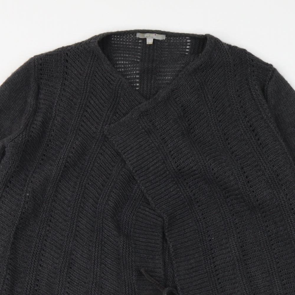 Per Una Womens Grey V-Neck Acrylic Cardigan Jumper Size M