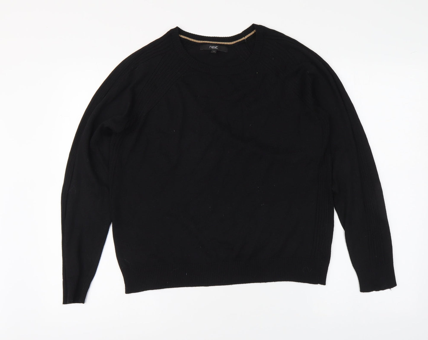 NEXT Womens Black Round Neck Polyester Pullover Jumper Size M
