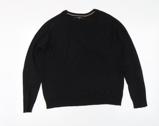 NEXT Womens Black Round Neck Polyester Pullover Jumper Size M