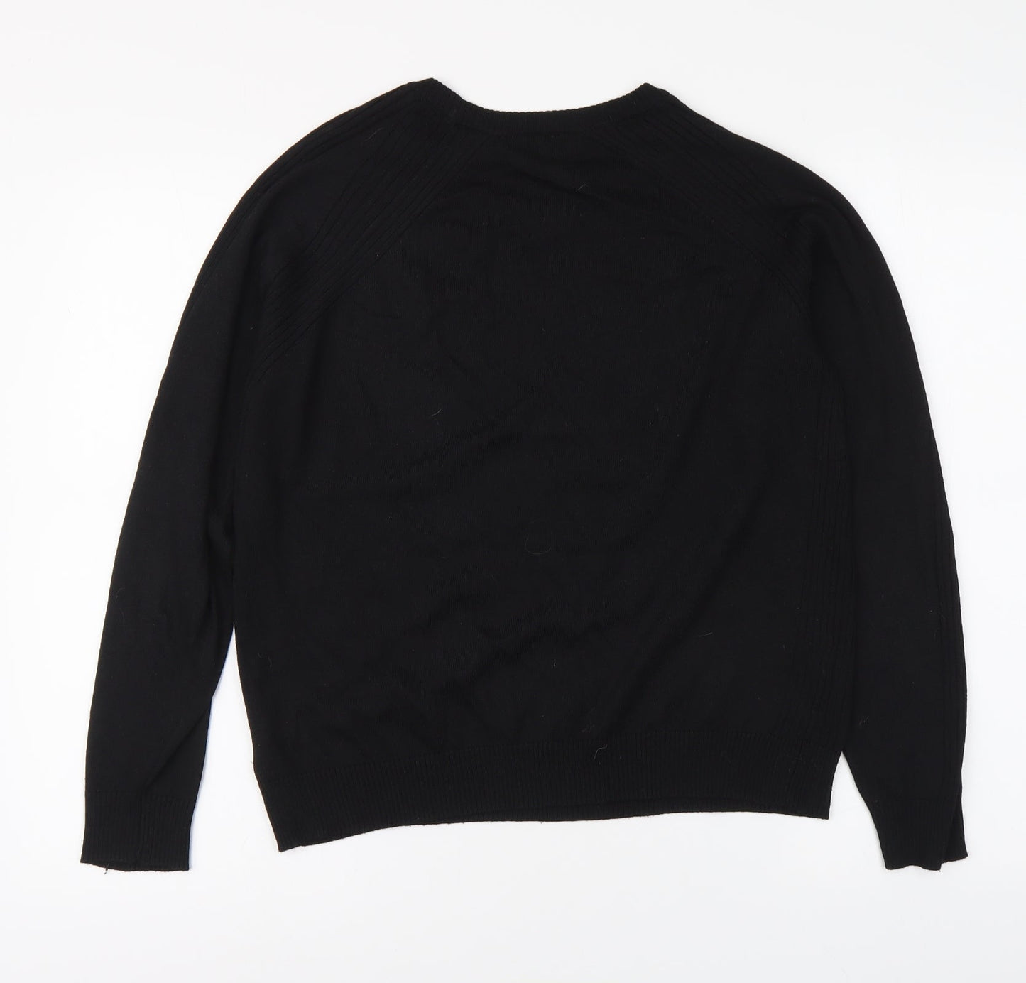 NEXT Womens Black Round Neck Polyester Pullover Jumper Size M