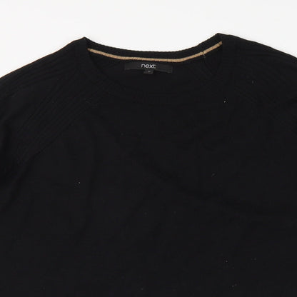 Next Womens Black Round Neck Polyester Pullover Jumper Size M