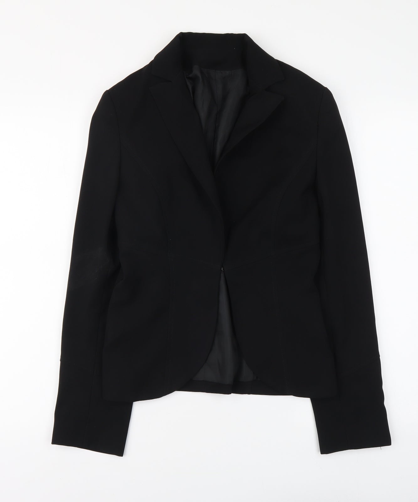 Bay Womens Black Polyester Jacket Suit Jacket Size 10