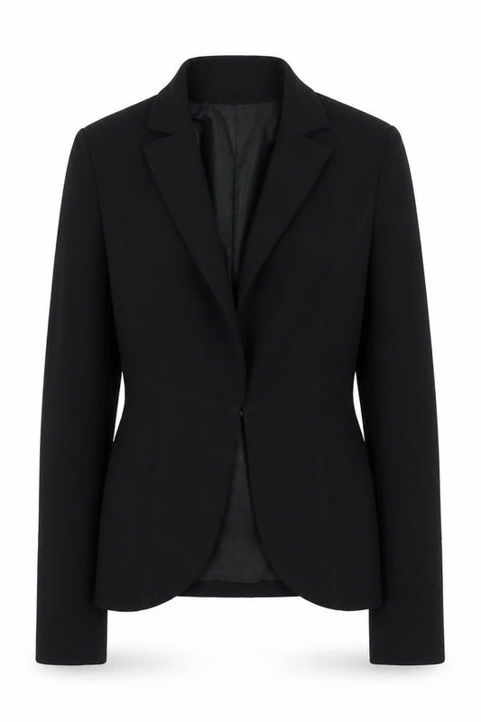 Bay Womens Black Polyester Jacket Suit Jacket Size 10