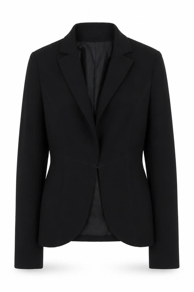 Bay Womens Black Polyester Jacket Suit Jacket Size 10
