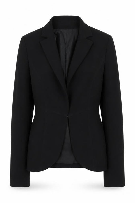 Bay Womens Black Polyester Jacket Suit Jacket Size 10