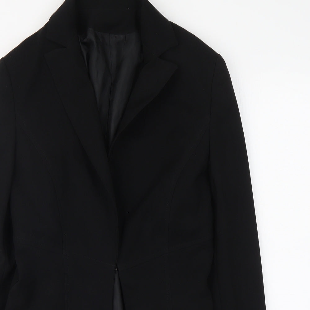 Bay Womens Black Polyester Jacket Suit Jacket Size 10