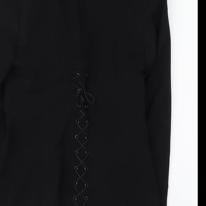 Bay Womens Black Polyester Jacket Suit Jacket Size 10