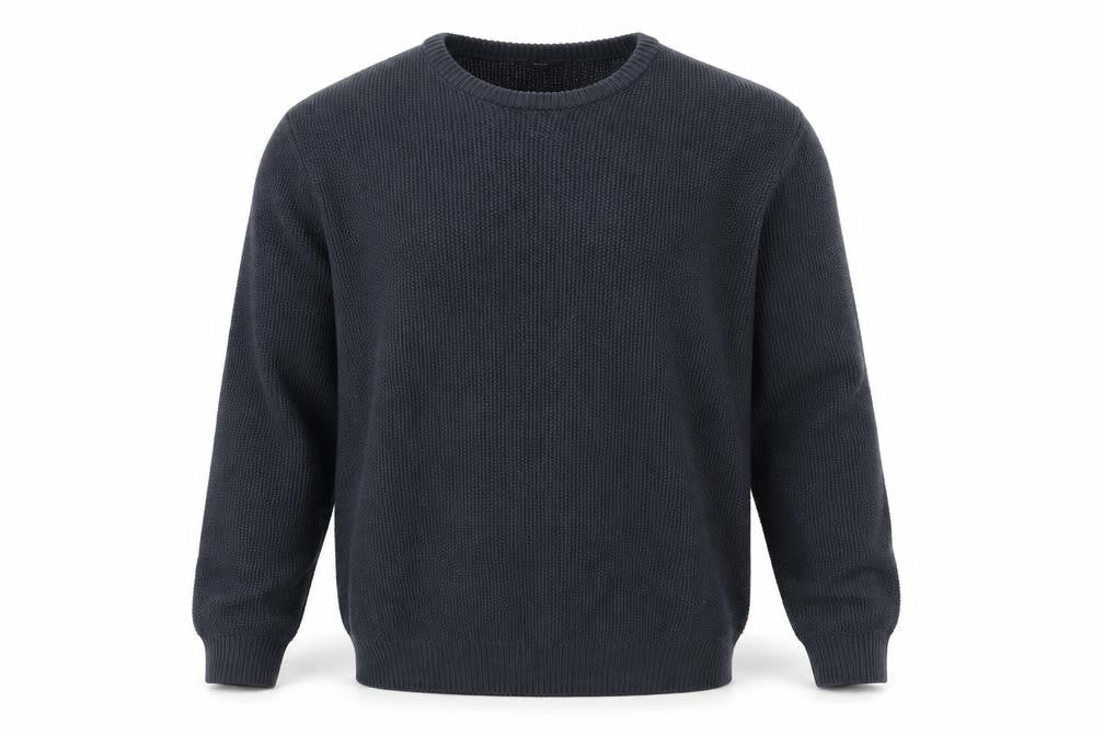 M&Co Mens Blue Round Neck Acrylic Pullover Jumper Size XL