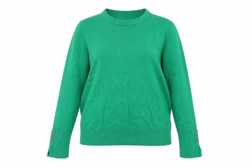 M&Co Womens Green Round Neck Viscose Pullover Jumper Size 14
