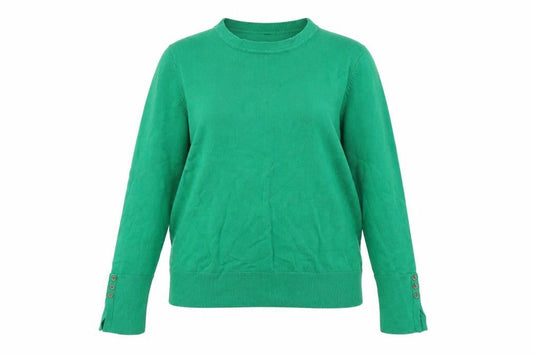 M&Co Womens Green Round Neck Viscose Pullover Jumper Size 14