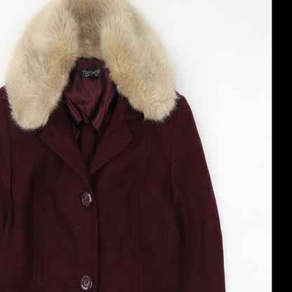 Topshop Womens Purple Jacket Size 10 Button