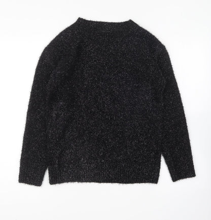 Next Womens Black Round Neck Acrylic Pullover Jumper Size S