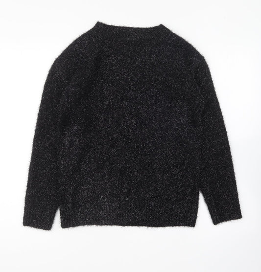 NEXT Womens Black Round Neck Acrylic Pullover Jumper Size S