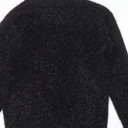 Next Womens Black Round Neck Acrylic Pullover Jumper Size S