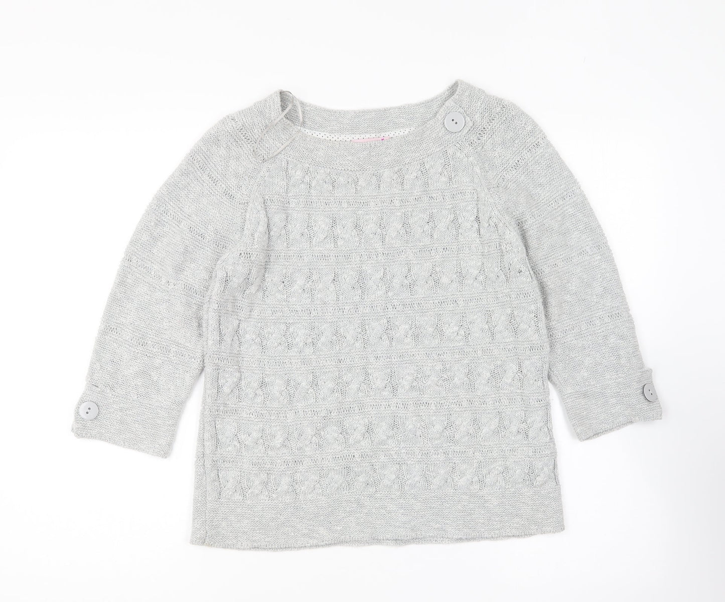 Per Una Womens Grey Round Neck Acrylic Pullover Jumper Size S