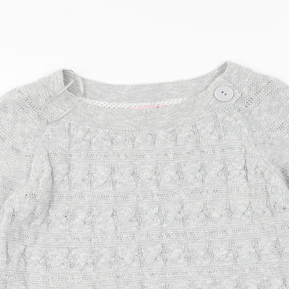 Per Una Womens Grey Round Neck Acrylic Pullover Jumper Size S
