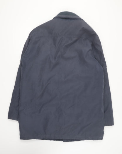 EWM Womens Blue Overcoat Coat Size L Button