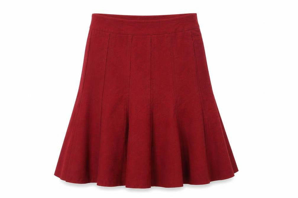 BHS Womens Red Polyester Trumpet Skirt Size 30 Zip