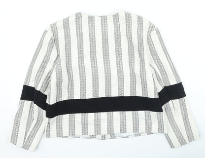River Island Womens Multicoloured Striped Jacket Size 10 Snap