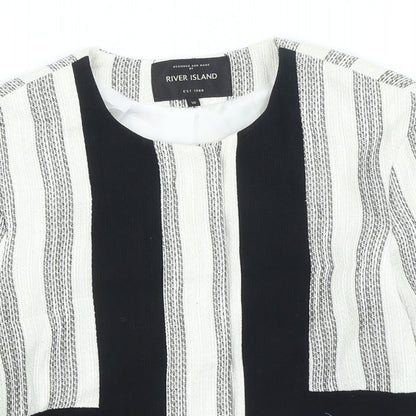 River Island Womens Multicoloured Striped Jacket Size 10 Snap