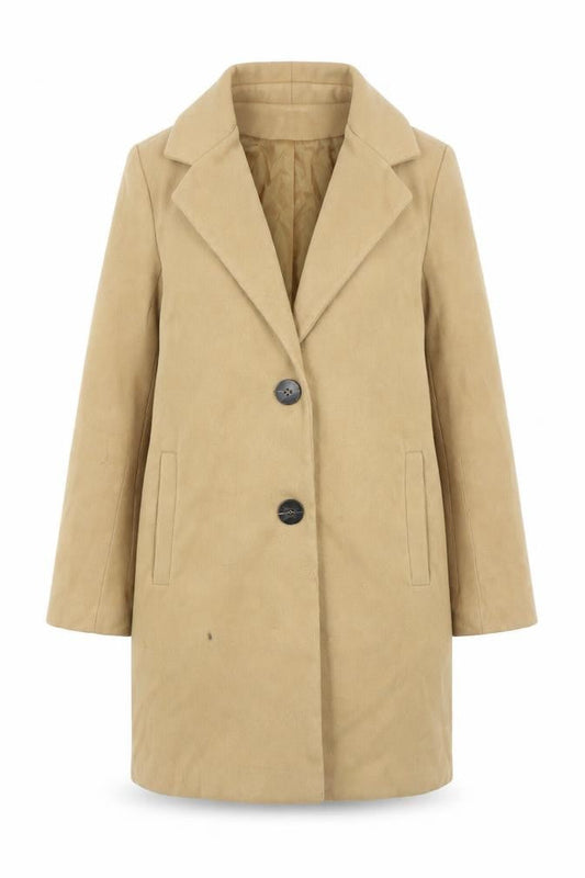 Boohoo Womens Brown Overcoat Coat Size 8 Button