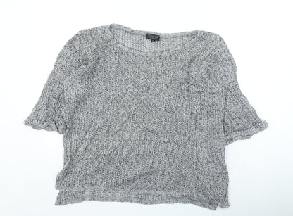 Topshop Womens Grey Round Neck Acrylic Pullover Jumper Size 14