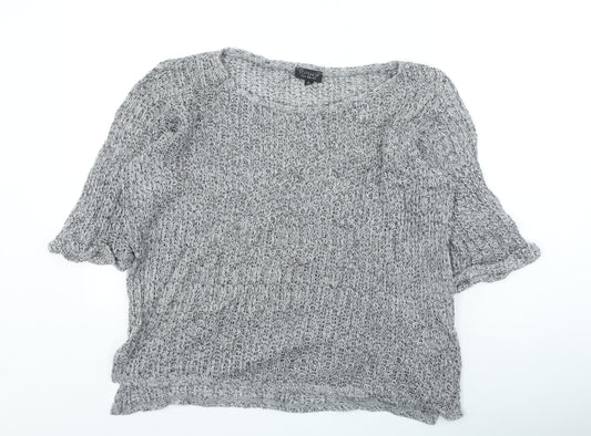 Topshop Womens Grey Round Neck Acrylic Pullover Jumper Size 14
