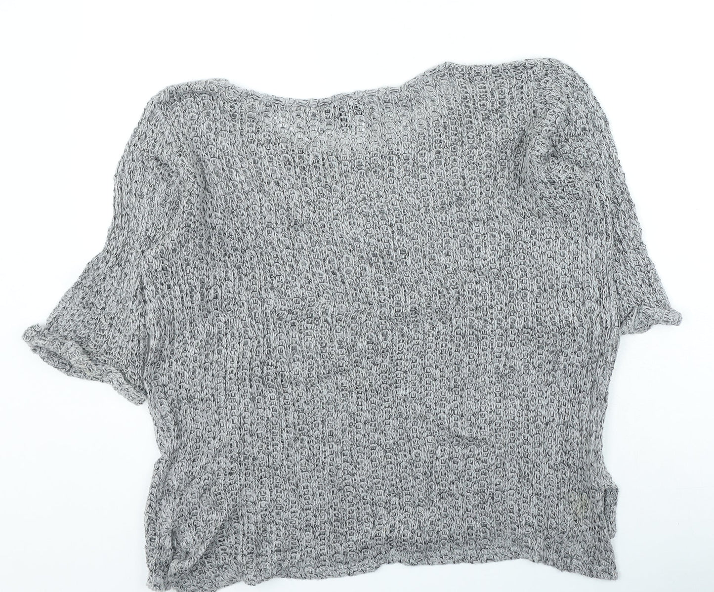 Topshop Womens Grey Round Neck Acrylic Pullover Jumper Size 14