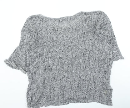 Topshop Womens Grey Round Neck Acrylic Pullover Jumper Size 14