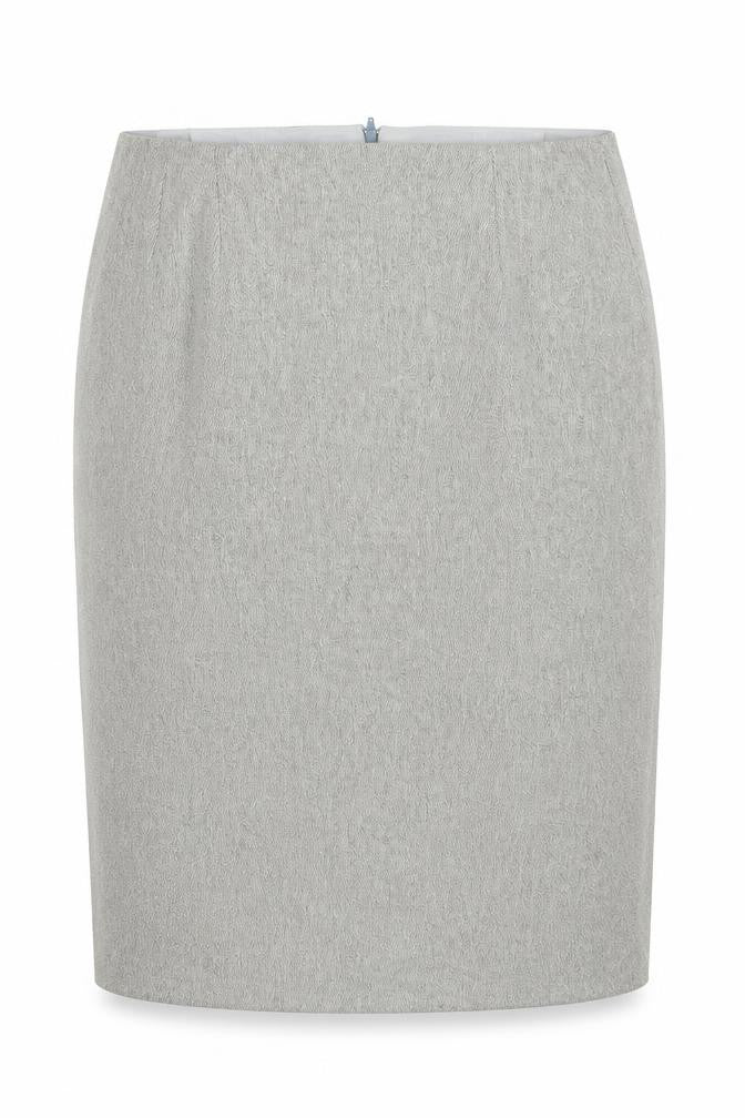 Preworn Womens Grey Polyester Straight & Pencil Skirt Size 34 in Zip