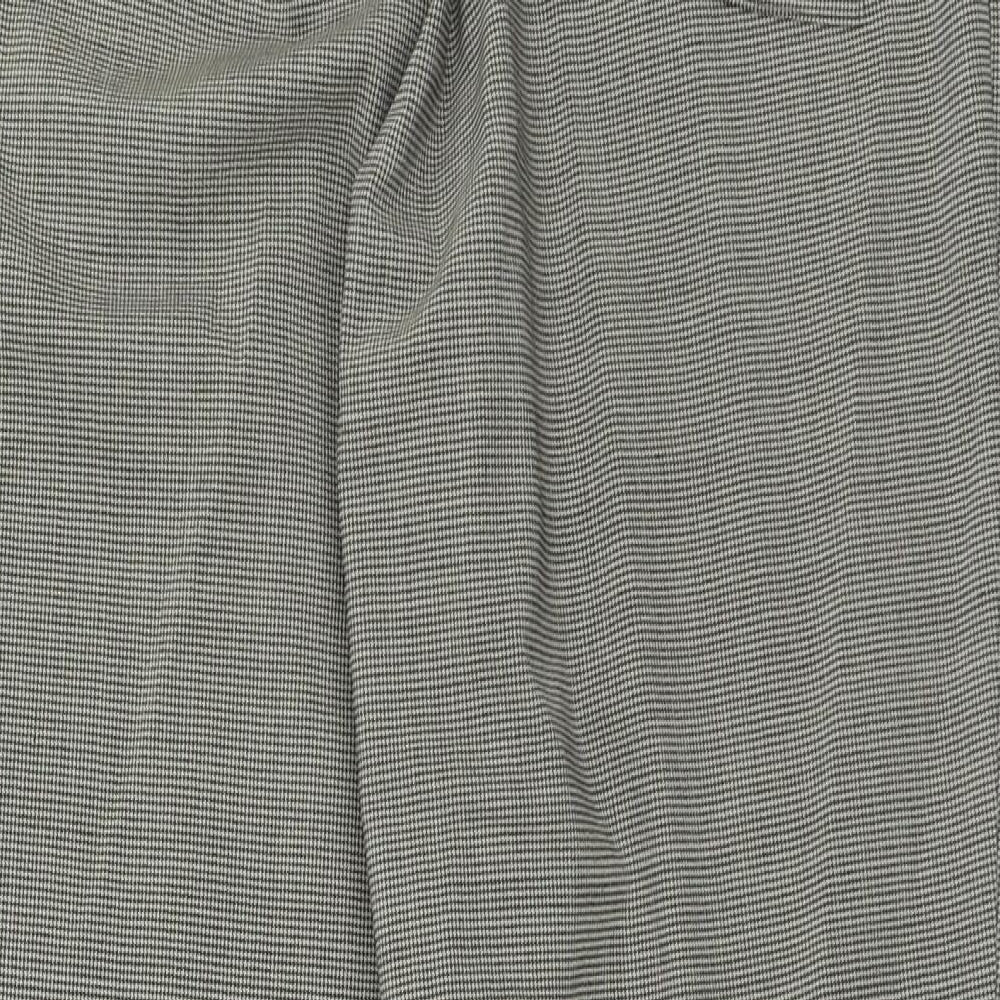 Preworn Womens Brown Plaid Polyester Trousers Size 34 in L29 in Regular Zip