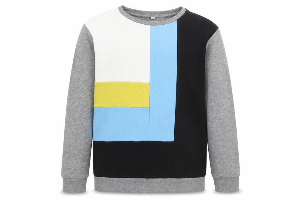 Marks & Spencer Boys Multicoloured Colourblock Cotton Pullover Sweatshirt Size 9-10 Years Pullover