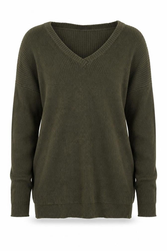 915 Generation Girls Green V-Neck Viscose Pullover Jumper Size 10-11 Years