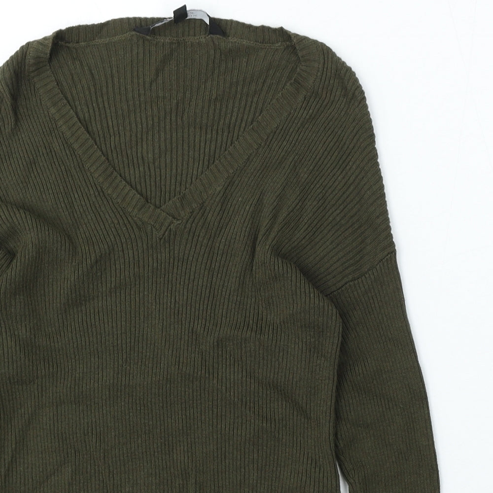 915 Generation Girls Green V-Neck Viscose Pullover Jumper Size 10-11 Years
