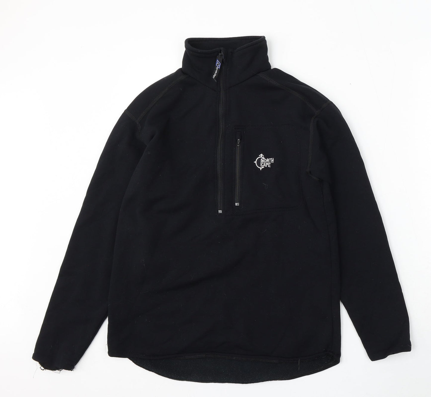 North Cape Womens Black Polyester Full Zip Sweatshirt Size S Zip