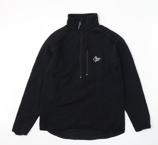 North Cape Womens Black Polyester Full Zip Sweatshirt Size S Zip