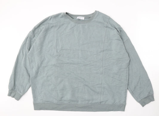 Papaya Womens Blue Viscose Pullover Sweatshirt Size L