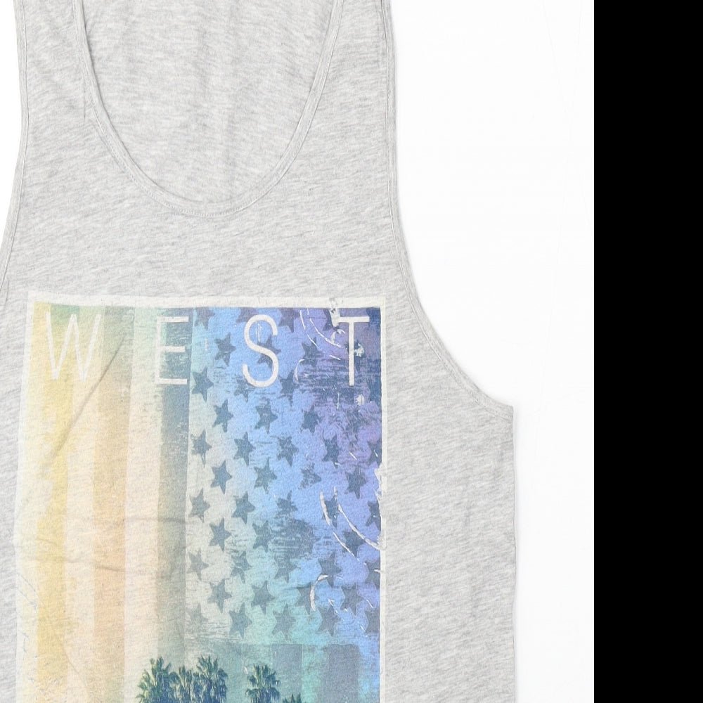 Cedar Wood State Mens White Cotton T-Shirt Size S Round Neck - West Coast