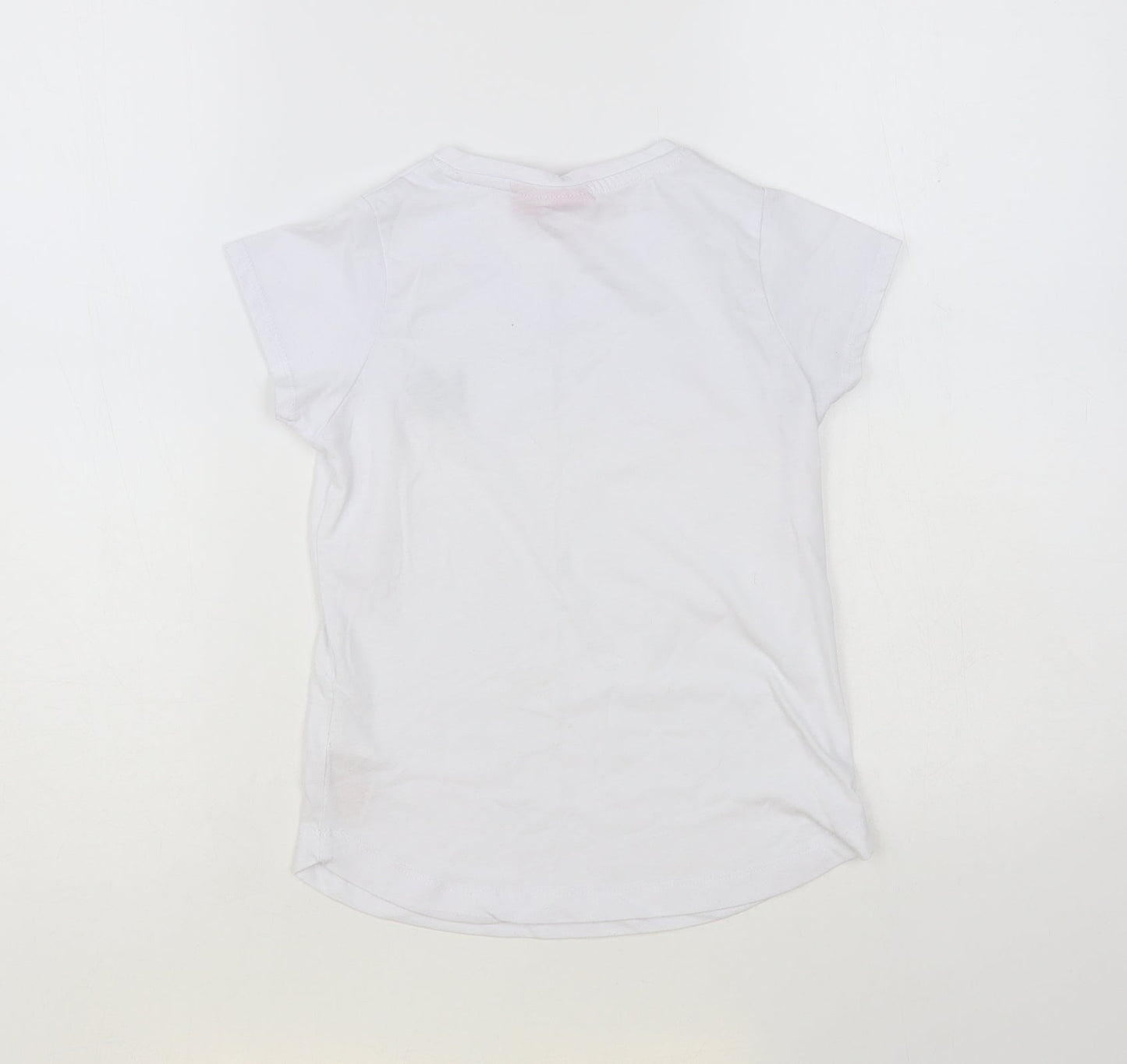 LA Gear Girls White Polyester Basic T-Shirt Size 7-8 Years V-Neck Pullover