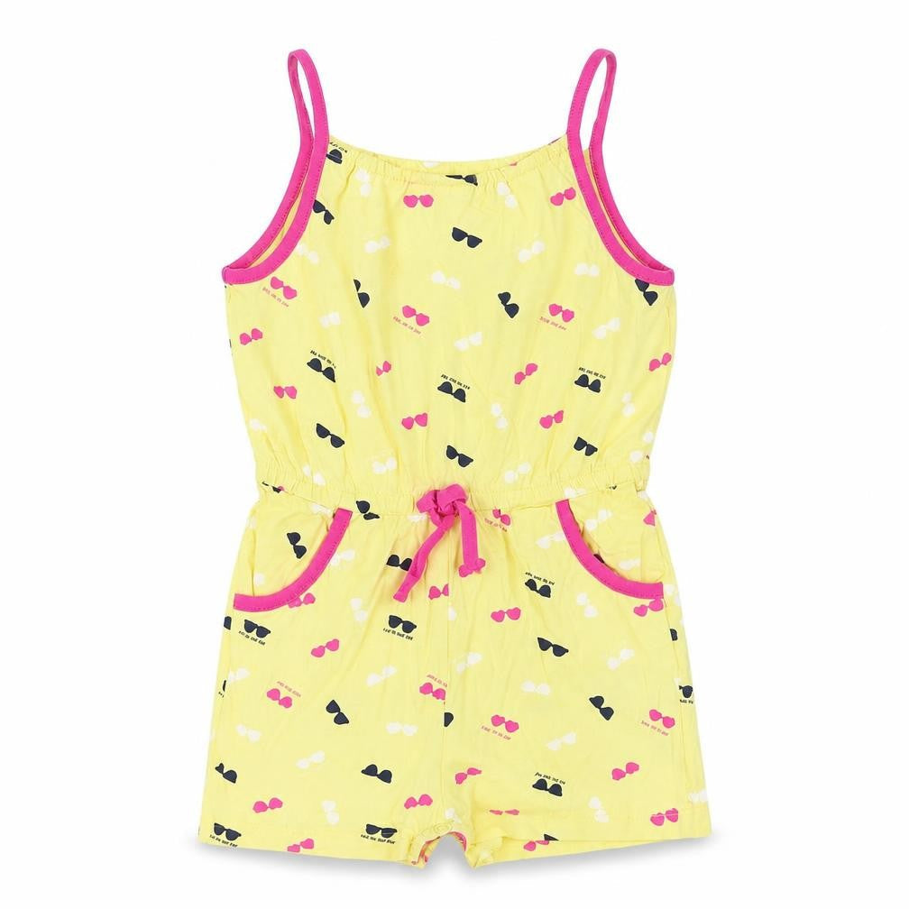 Name It Girls Yellow Geometric Cotton Playsuit One-Piece Size 4 Years Snap - Sunglasses Pattern