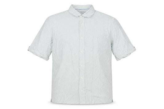 Blue Harbour Mens Green Geometric Modal Button-Up Size L Collared Button