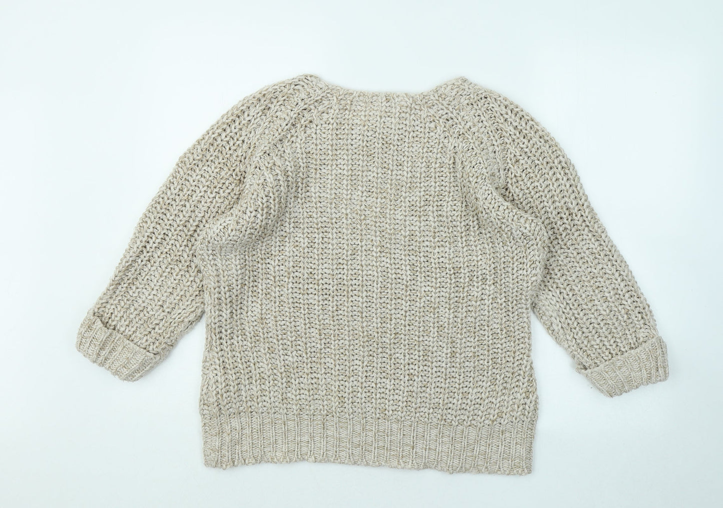 Store Twenty One Womens Beige Round Neck Acrylic Pullover Jumper Size M